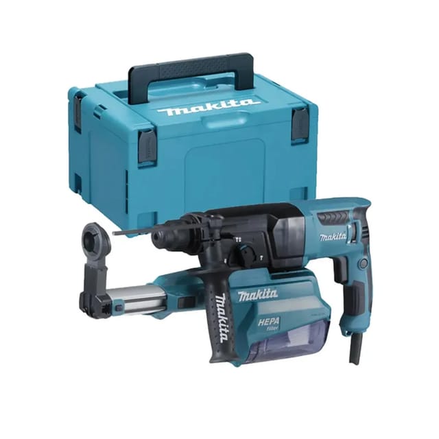 Makita - SDS-plus 800W Bohr- und Meißelhammer Ø26mm - Transportkoffer + Zubehör - HR2650JX14