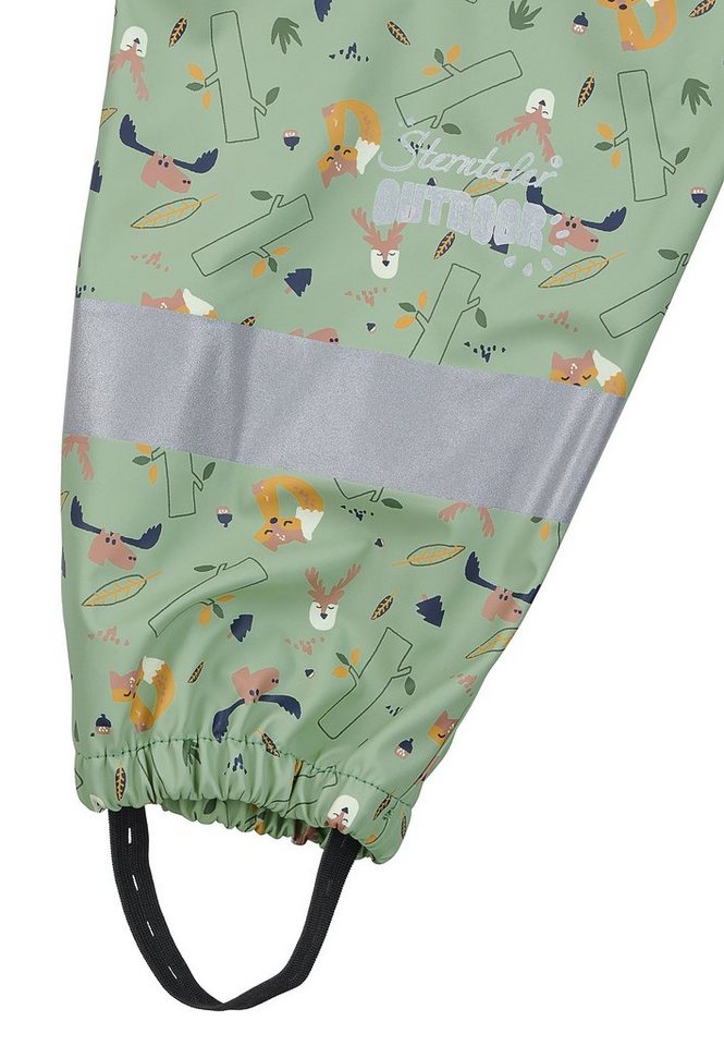 Sterntaler® Regenhose Regenträgerhose ungefüttert Waldtiere (1-tlg., Matschlatzhose mit Druckknöpfen, Regenhose mit süßen Motiven) Regenhose Wasserdicht, Matschhose mit verstellbaren Trägern Bild 3