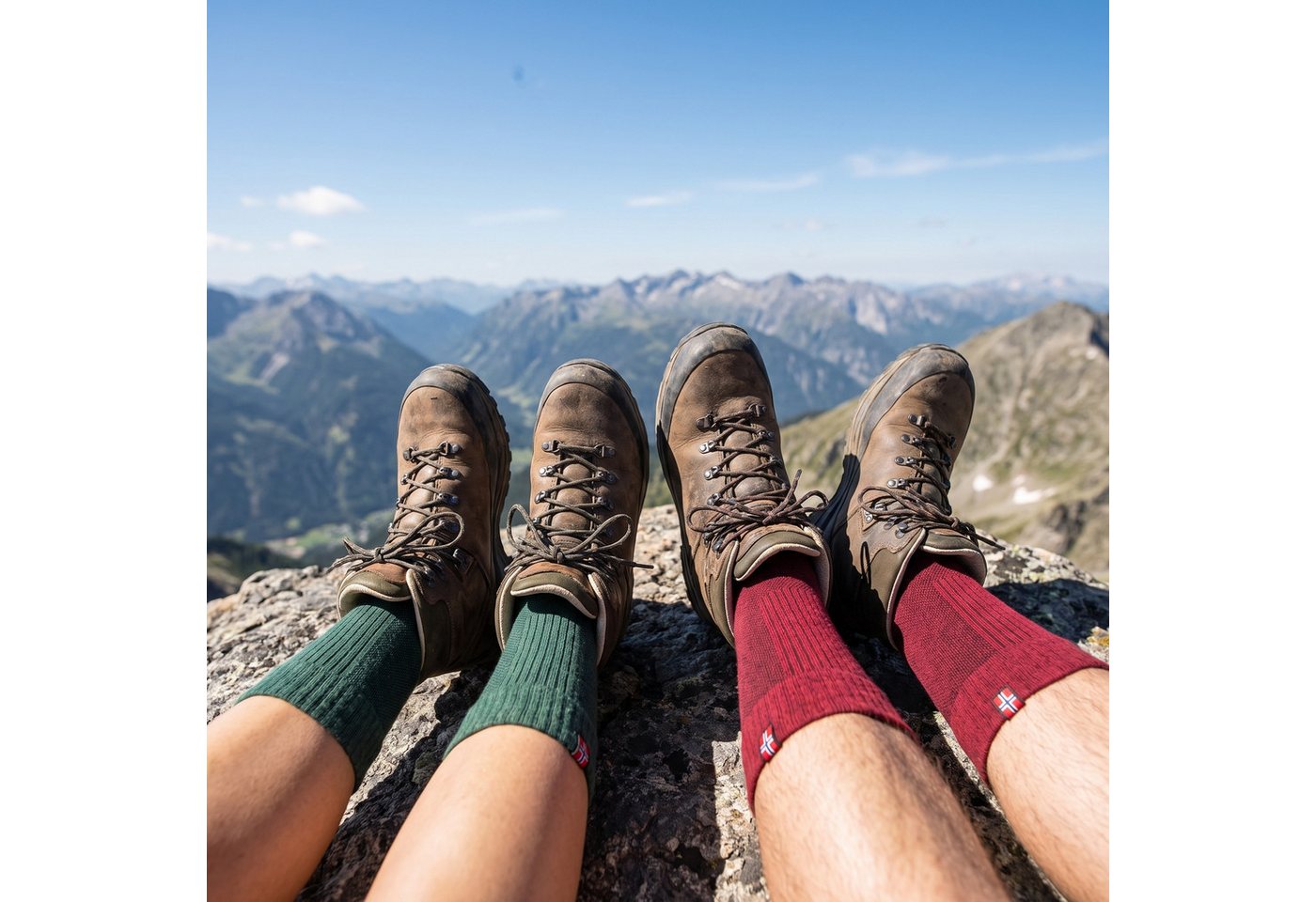 Black Snake Wandersocken Merino Trekkingsocken für Damen und Herren mit Temperaturregulierung (Socken-Set, 2-Paar) Gepolstert an Ferse und Zehen mit stabilisierenden Kompressionszonen