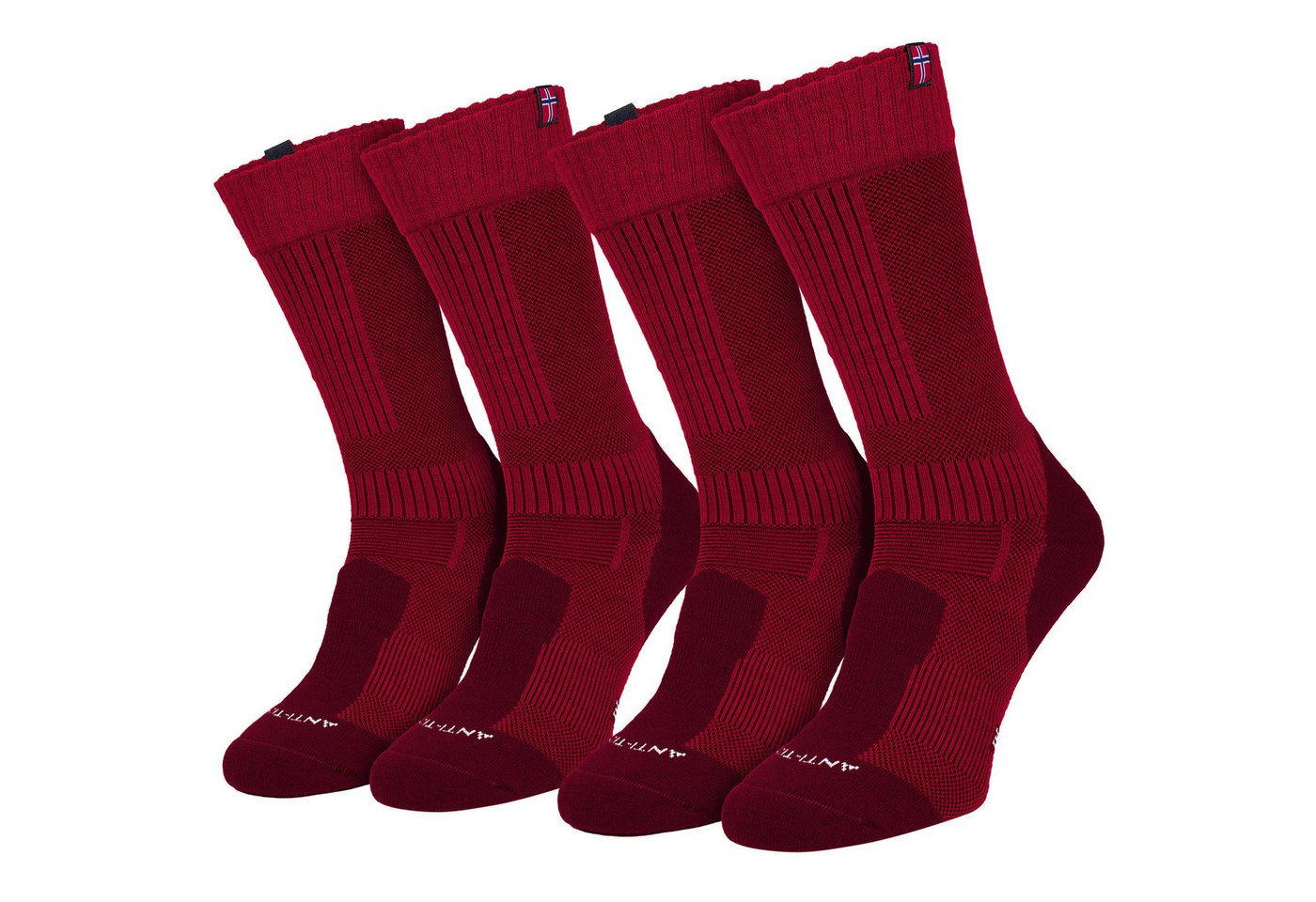 Black Snake Wandersocken Merino Trekkingsocken für Damen und Herren mit Temperaturregulierung (Socken-Set, 2-Paar) Gepolstert an Ferse und Zehen mit stabilisierenden Kompressionszonen Bild 3