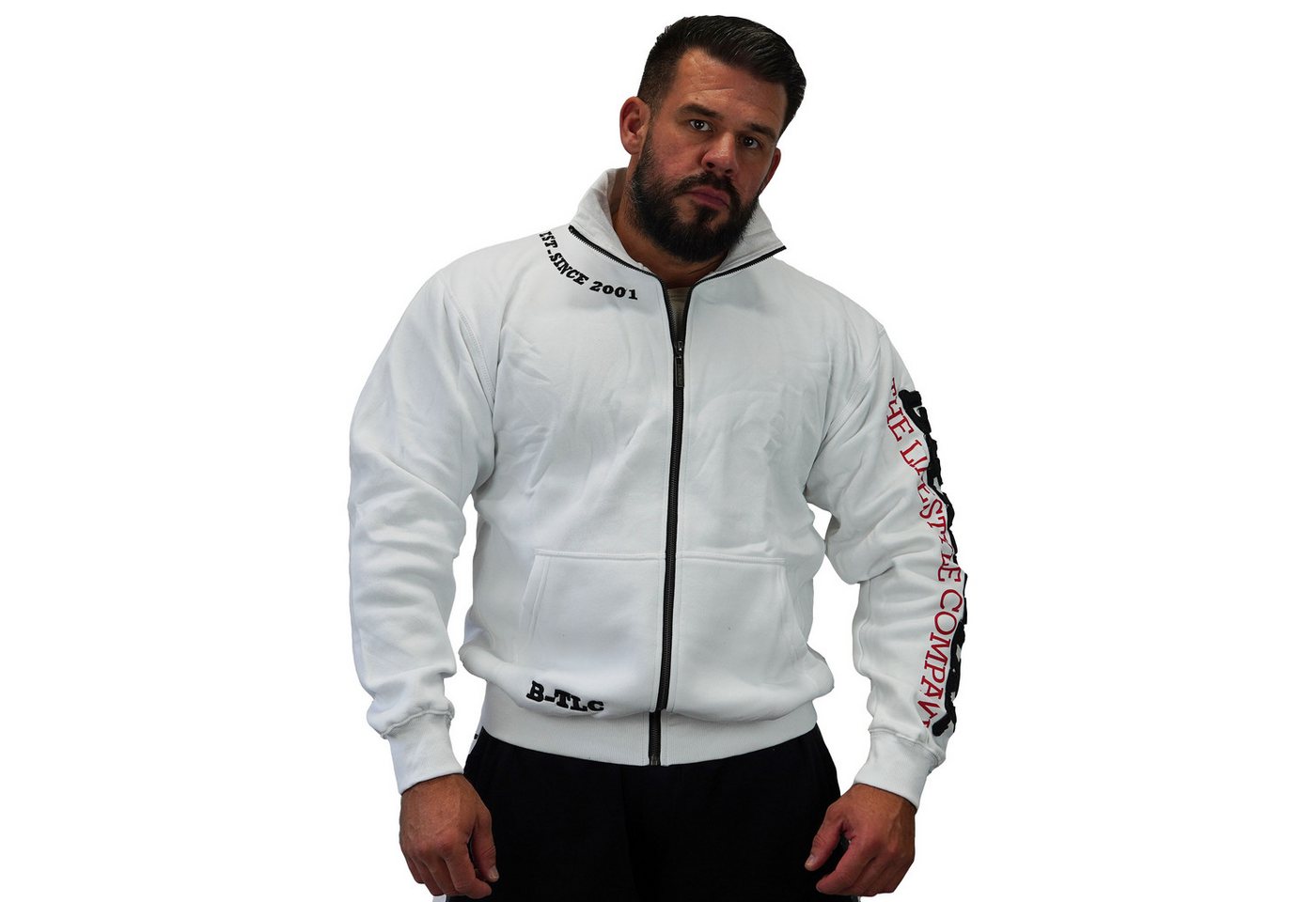 BRACHIAL THE LIFESTYLE COMPANY Trainingsjacke Brachial Zip-Sweater "Gym" weiß/schwarz