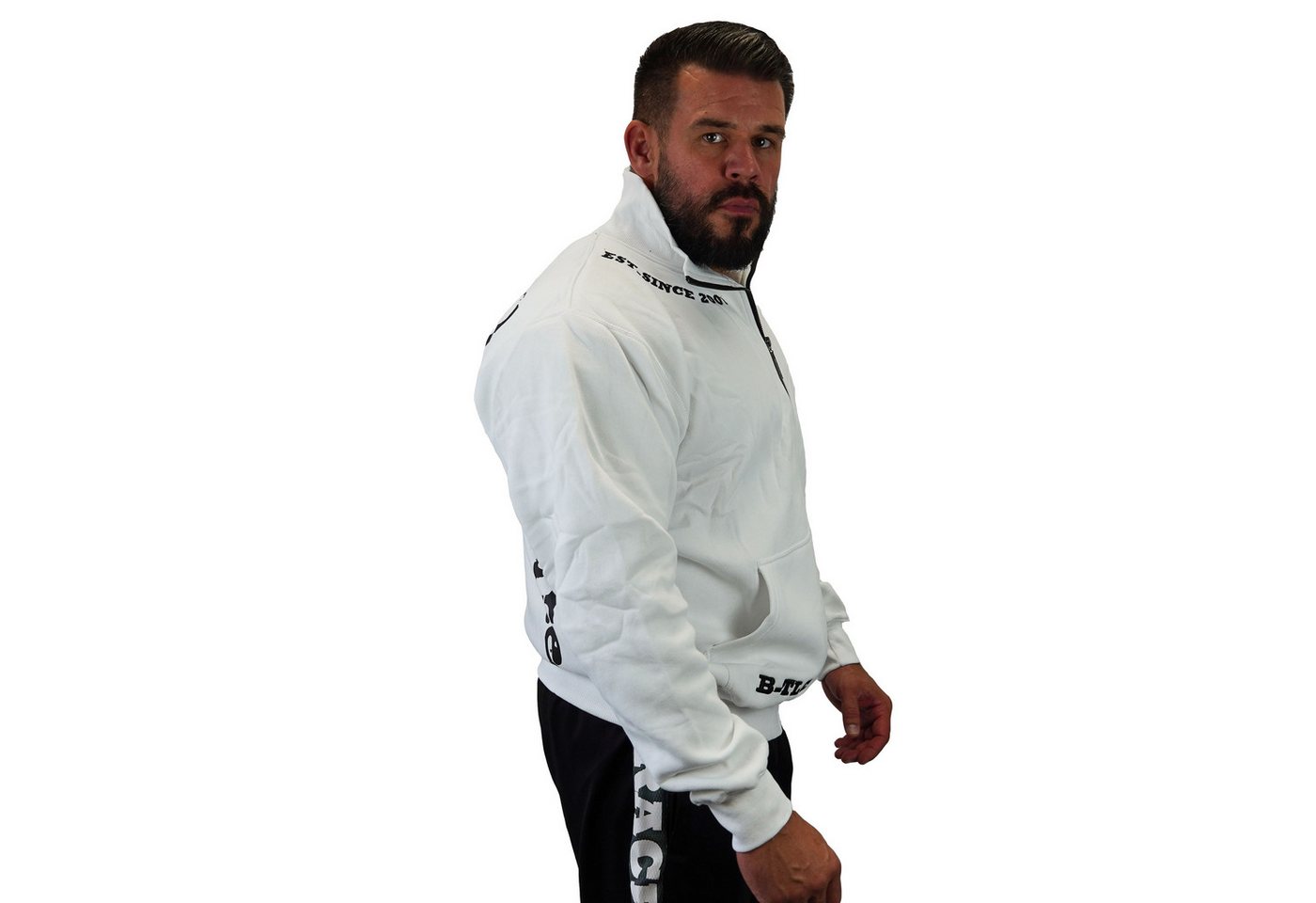 BRACHIAL THE LIFESTYLE COMPANY Trainingsjacke Brachial Zip-Sweater "Gym" weiß/schwarz Bild 2