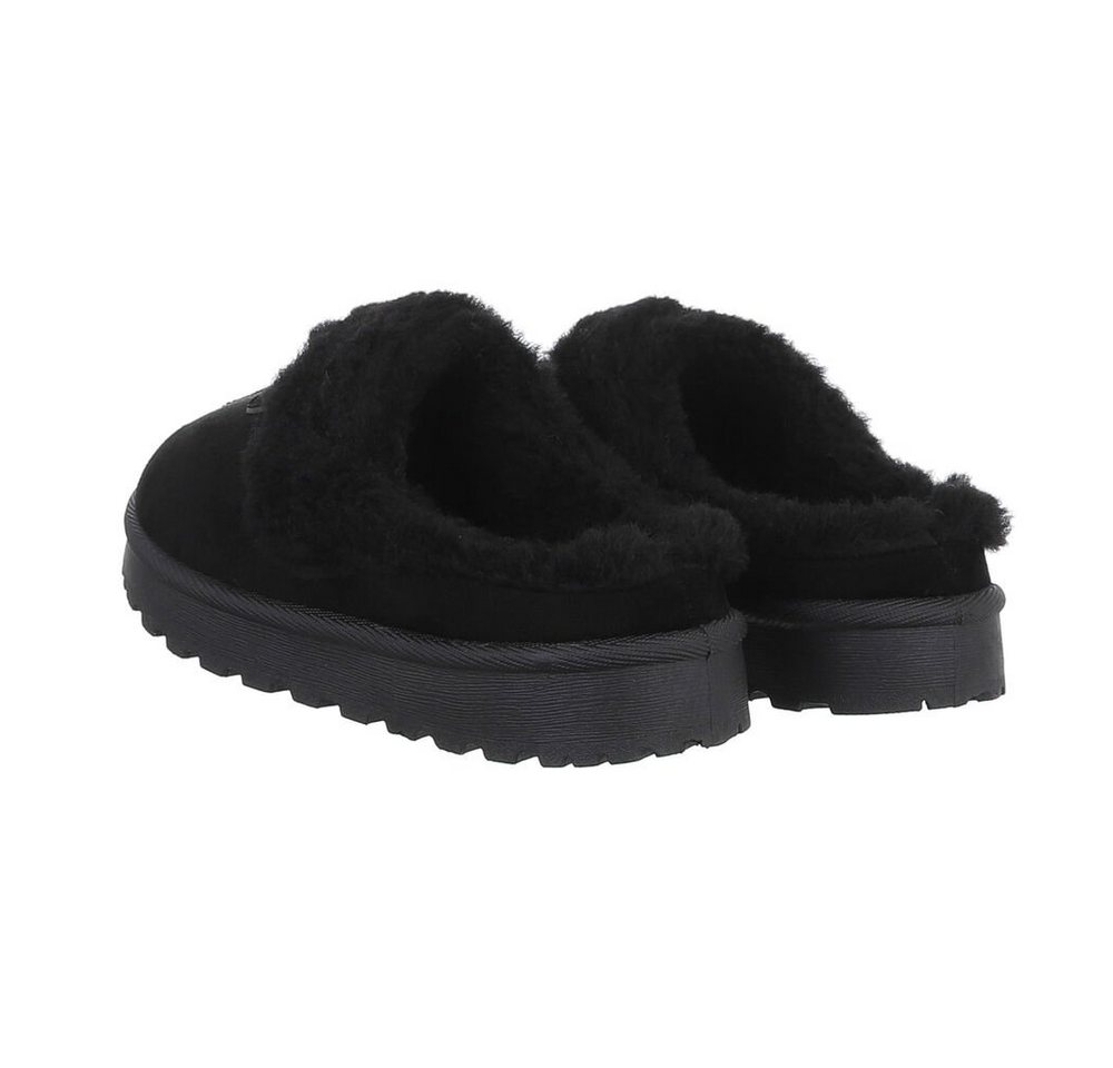 Ital-Design Damen Hausschuhe Freizeit Snowboots (84556791) Flach Hausschuhe in Schwarz Bild 2