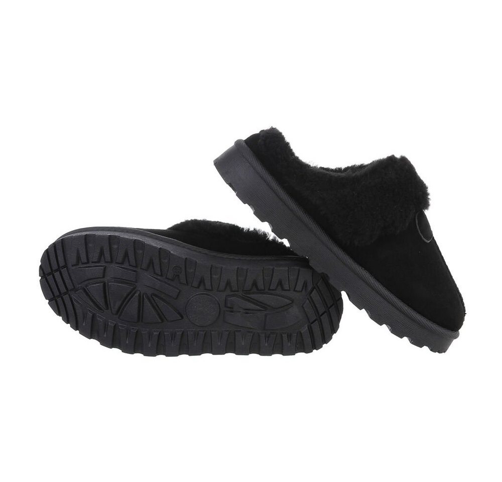 Ital-Design Damen Hausschuhe Freizeit Snowboots (84556791) Flach Hausschuhe in Schwarz Bild 4