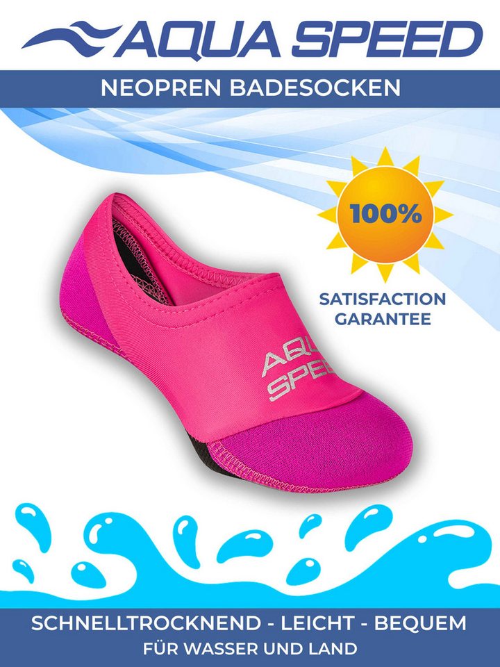Aqua Speed Schwimm-Badesocken Kinder 24/25 – Flexibel & angenehm im Wasser Wasserschuh (Kinder-Strandsocken mit elastischer Passform – bequem & atmungsaktiv, Neopren Wassersocken Schwimmaccessoires) Bequeme Aqua-Socken in Blau – Dünn & schnelltrocknend Bild 5