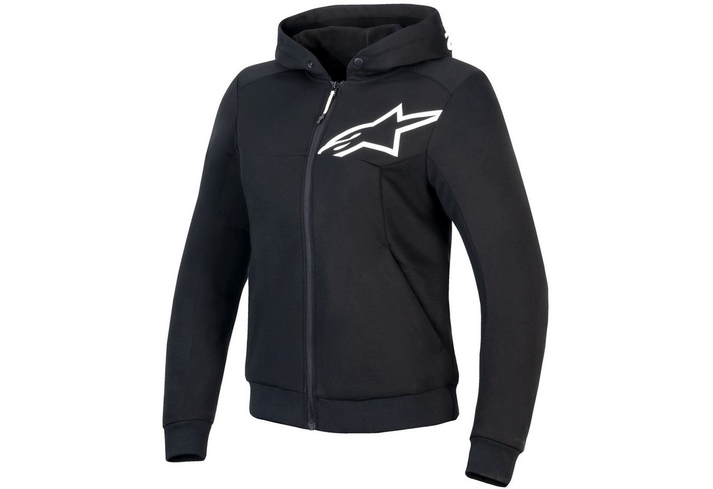 Alpinestars Motorradjacke Alpinestars Stella Chrome V2 Sport Hoodie Schwarz / Weiss Damen motorradjacke für damen