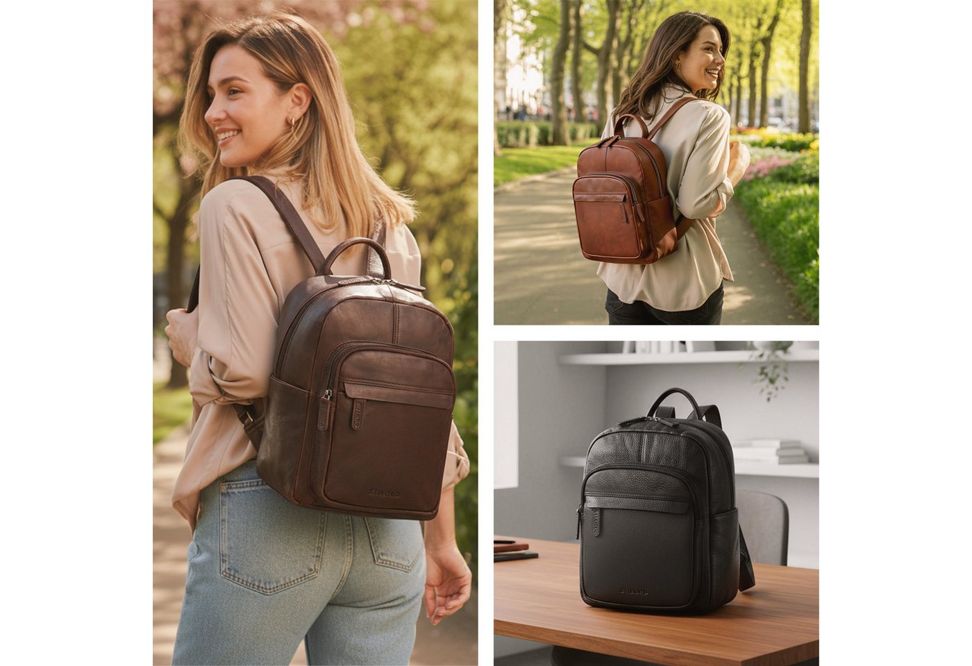 STILORD Cityrucksack "Dolores" Lederrucksack Damen Echtleder Klein Bild 3