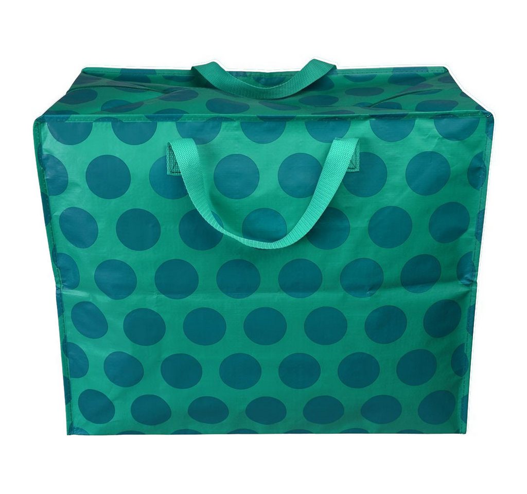 LS-LebenStil Aufbewahrungstasche XXL Jumbo Bag Blau Spotlight 55cm Recycelt Nachhaltig Einkaufstasche (Unterbettkommode Organizer Aufbewahrungsbox, 1-tlg., Einkaufstasche mit Reißverschluss Shopper Riesentasche Tragetasche), Aufbewahrung von Bettwäsche Kleidung Wäsche Spielzeug - Rechteckig