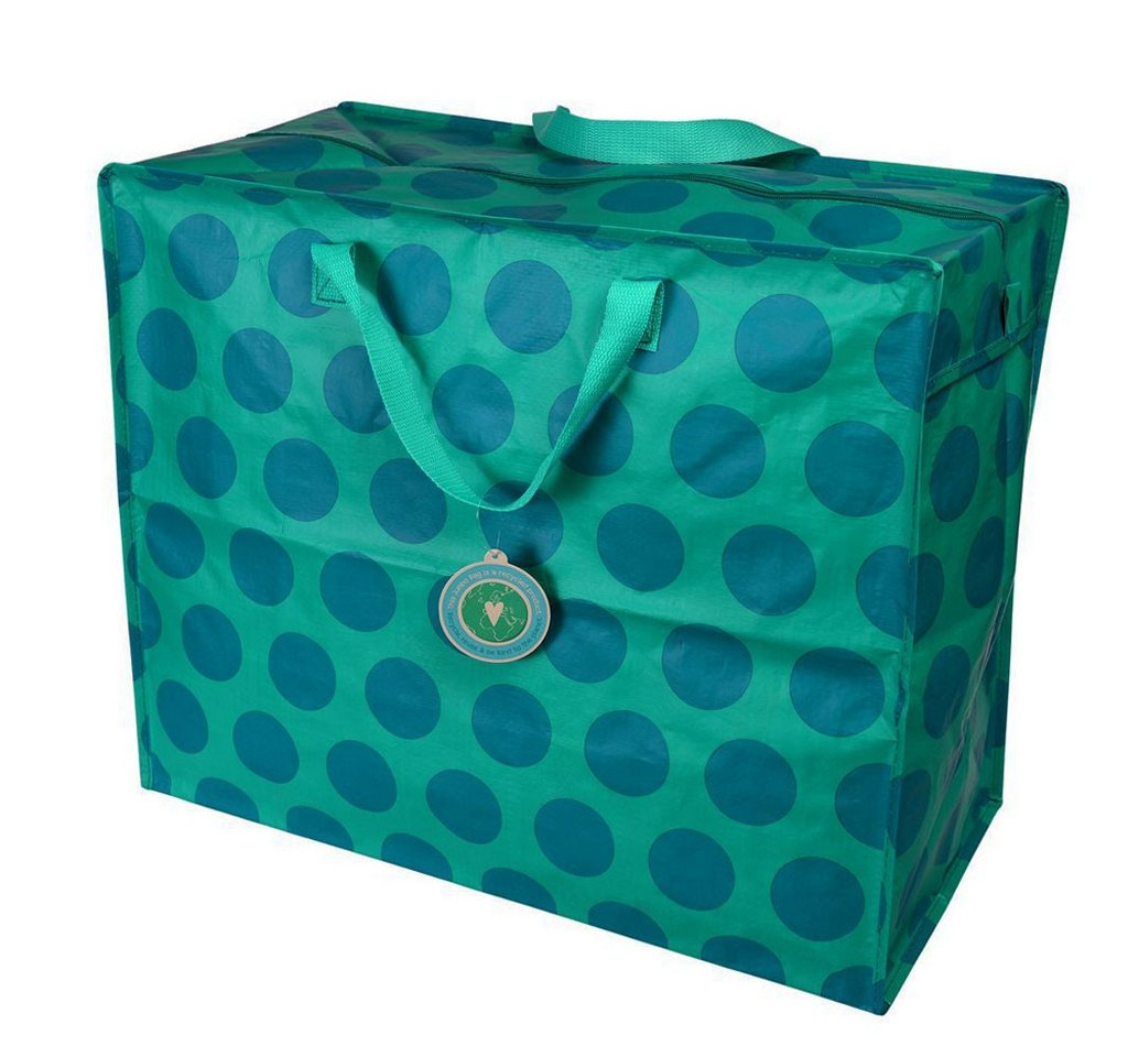LS-LebenStil Aufbewahrungstasche XXL Jumbo Bag Blau Spotlight 55cm Recycelt Nachhaltig Einkaufstasche (Unterbettkommode Organizer Aufbewahrungsbox, 1-tlg., Einkaufstasche mit Reißverschluss Shopper Riesentasche Tragetasche), Aufbewahrung von Bettwäsche Kleidung Wäsche Spielzeug - Rechteckig Bild 2