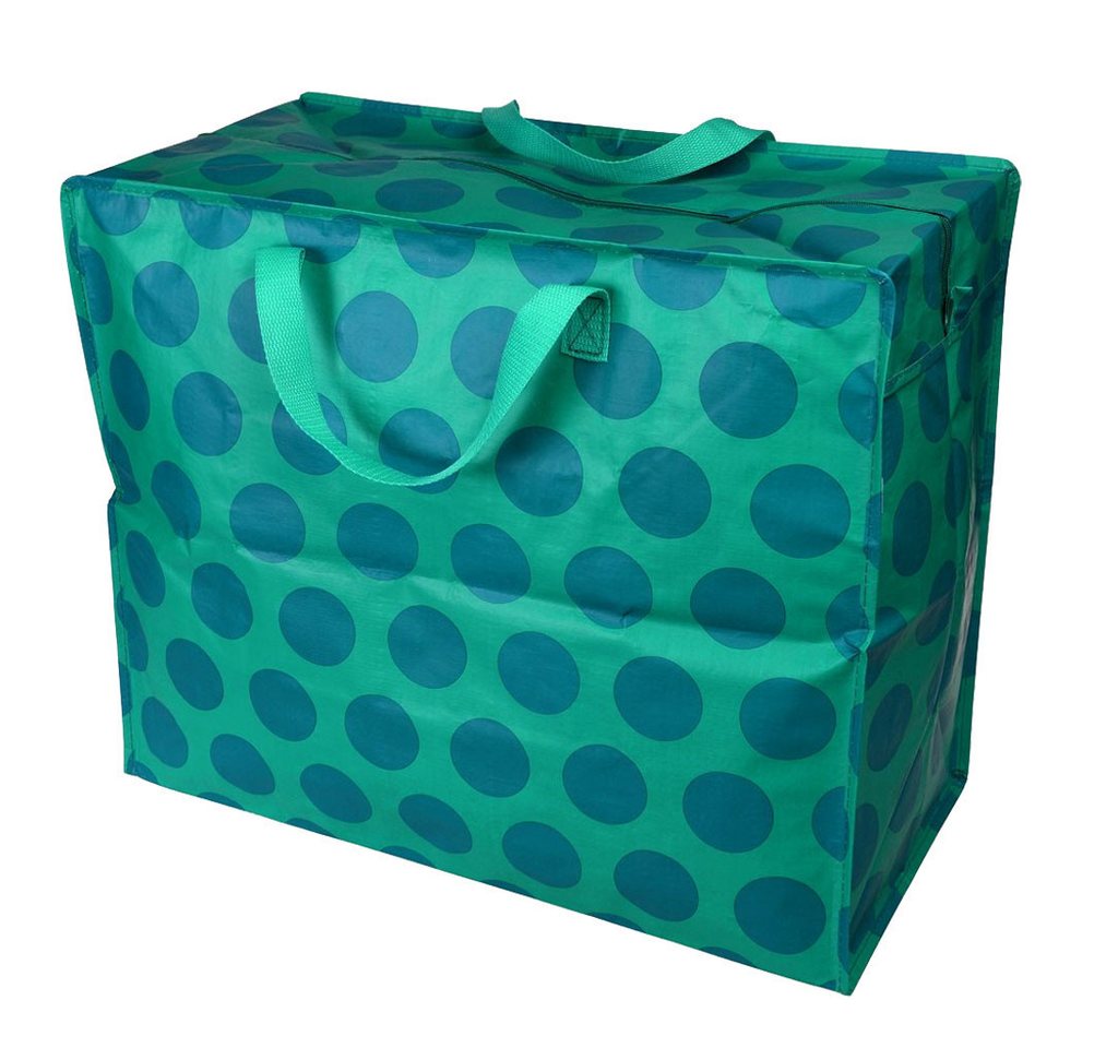 LS-LebenStil Aufbewahrungstasche XXL Jumbo Bag Blau Spotlight 55cm Recycelt Nachhaltig Einkaufstasche (Unterbettkommode Organizer Aufbewahrungsbox, 1-tlg., Einkaufstasche mit Reißverschluss Shopper Riesentasche Tragetasche), Aufbewahrung von Bettwäsche Kleidung Wäsche Spielzeug - Rechteckig Bild 4