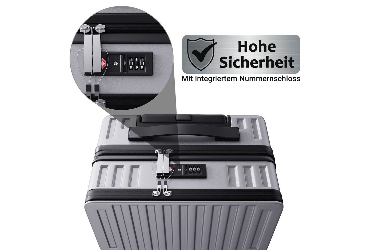 FUROKOY Trolleyset Kofferset Hartschalenkofferset Reisekoffer Set, 20/24 Zoll 2-teiliges Set,Grau,hochfestes ABS-Gehäuse, TSA-Schloss Bild 2