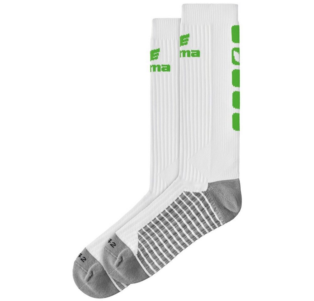 Erima Sportsocken Classic 5-Cubes Long weiss/grün - 1 Paar