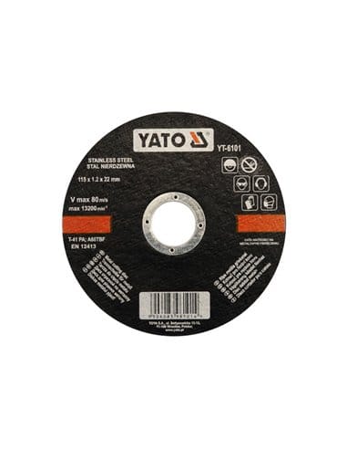 Yato - Trennscheibe für Edelstahl / inox Metall Stahl Flexscheibe für Winkelschleifer +115x1.2x22mm