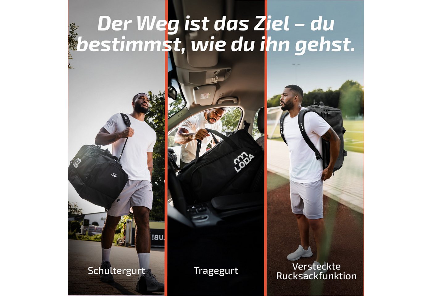 LODA sports Sporttasche team 68L - Trainingstasche mit Rucksackfunktion & Schuhfach, 65cm (L) x 30cm (B) x 35cm (H), 68 Liter Volumen Bild 3