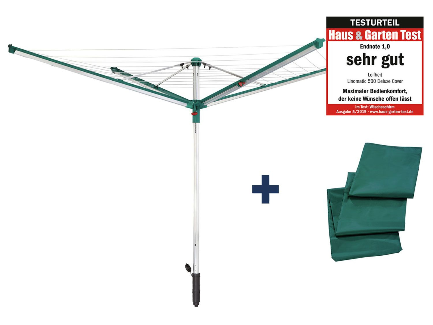 LEIFHEIT Wäscheschirm Linomatic 500 deluxe inkl. Cover