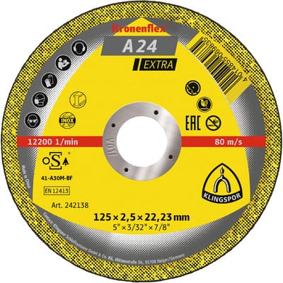 Klingspor - Trennscheibe a 24 Extra D125xB2,5mm Bohrung 22,23mm ( 8000353729 )