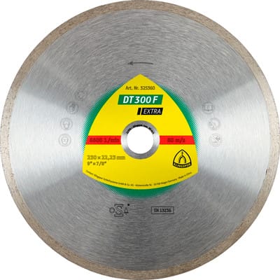 KLINGSPOR VOLLDIAMANTSCHEIBE 230 mm x 1,9 mm x 22,2 mm DT300F, KERAMIK