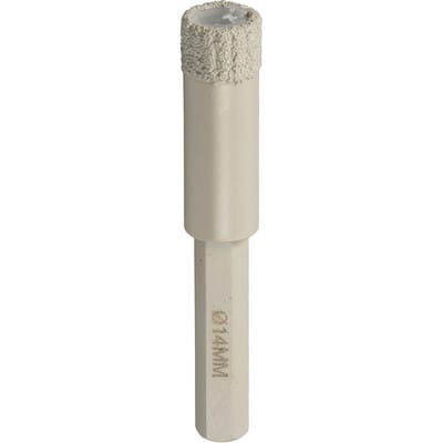 Klingspor DB 600 F Bohrkronen, 6 x 32 mm 1 Segmente 10 mm, geschlossener Rand 1/4 Bit, sechskant