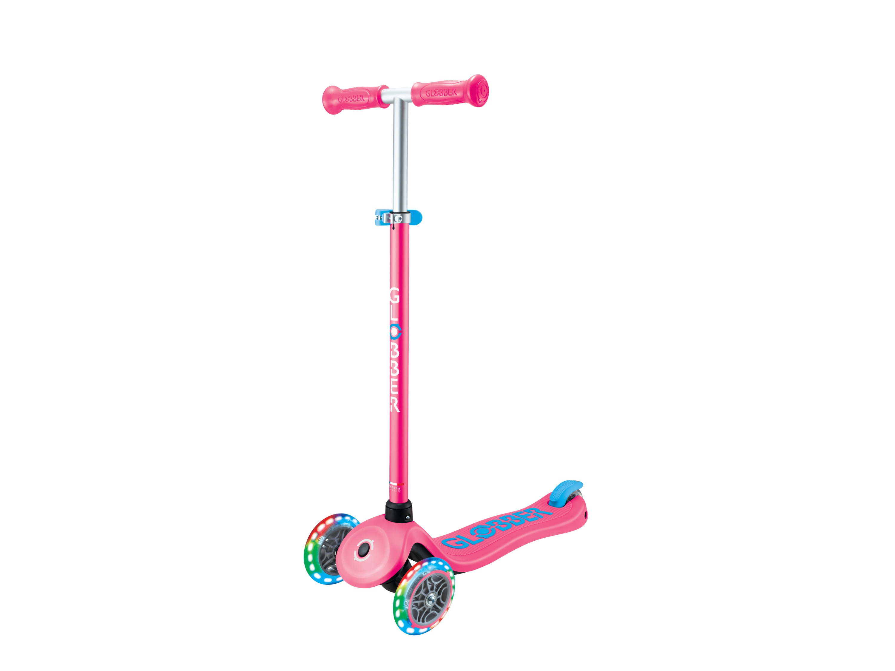 GLOBBER Tretroller Primo Plus Lights, mit LED-Leuchtrollen (Pink) Bild 2