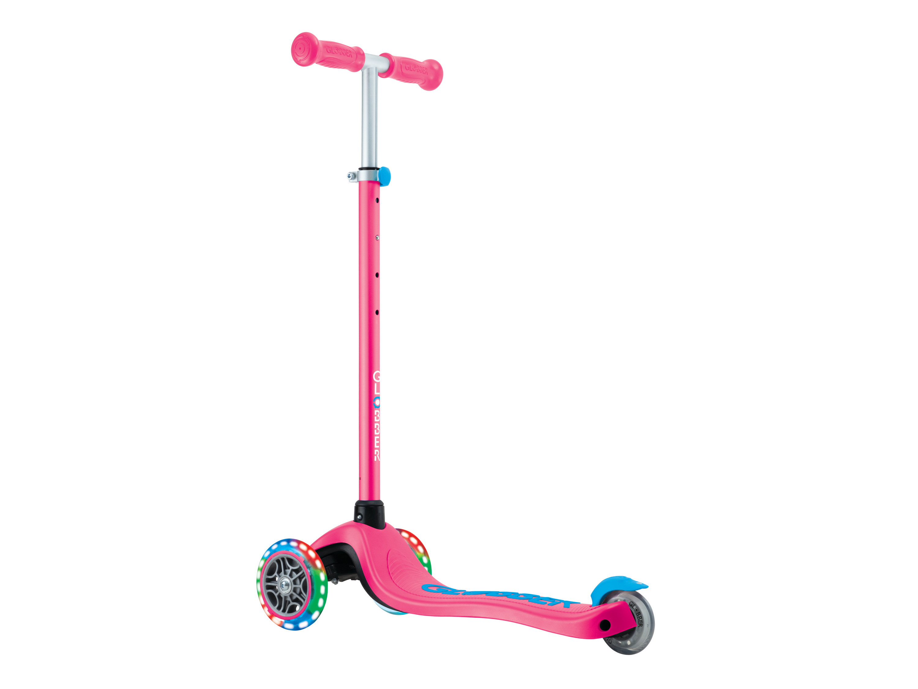 GLOBBER Tretroller Primo Plus Lights, mit LED-Leuchtrollen (Pink) Bild 3