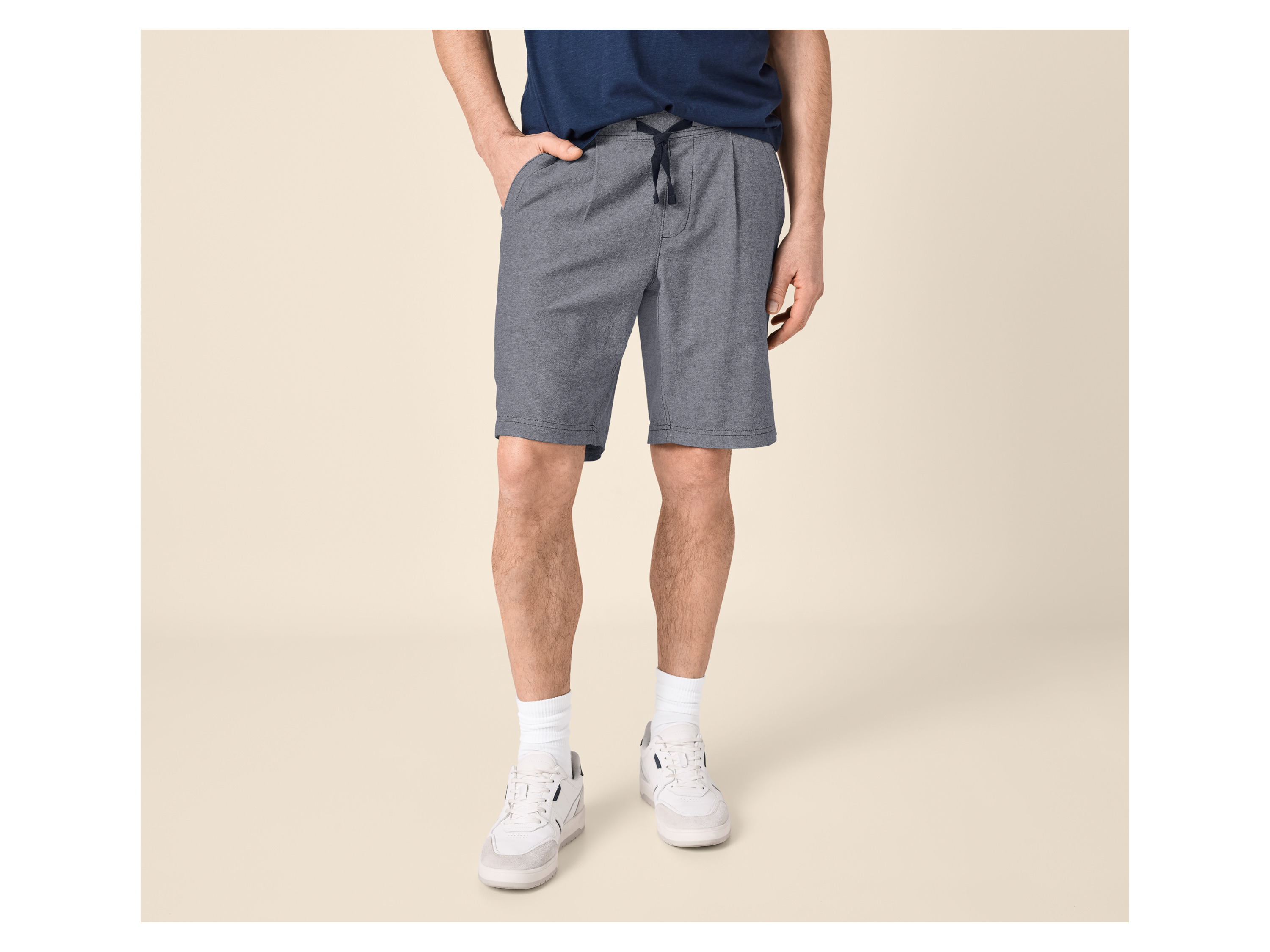 ESMARA MEN Herren Shorts mit Leinen (Grau, M (48/50)) Bild 2