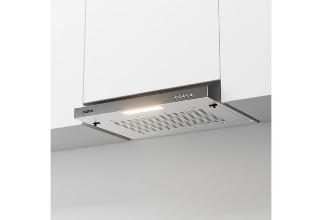903SS60 Dunstabzugshaube 60cm Unterbauhaube 220 m3/h mit Kohlefiltermatte 3 Stufen LED-Beleuchtung Silber - Ciarra