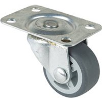 Lenkrolle Rad-Ø 30 mm Tragfähigkeit 20 kg mit Anschraubplatte thermoplastischer Gummi grau Bild 2