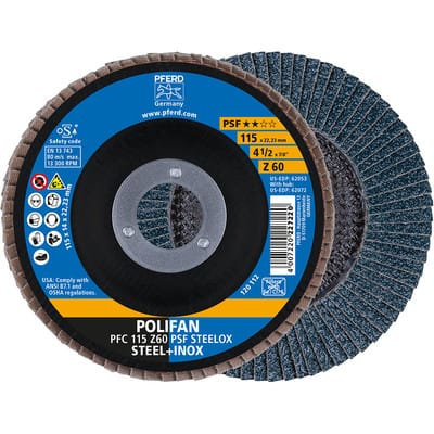Fächerschleifscheibe z 60PSF gerade 115mm K60 Pferd