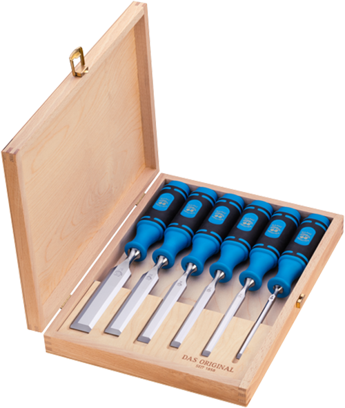 Stechbeitelsatz, 1008 im Holzkasten, 6-tlg. Kirsche n 1108000