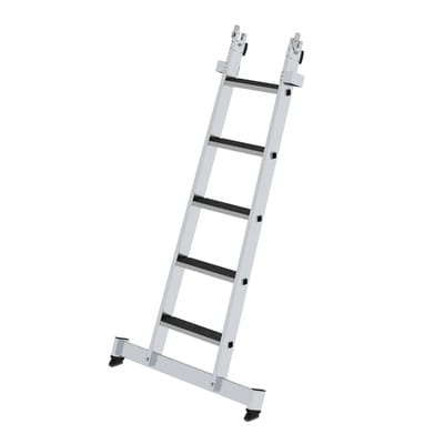 Günzburger Steigtechnik - Stufen-Glasreinigerleiter Unterteil mit nivello-Traverse und clip-step R13 5 Stufen - 012017