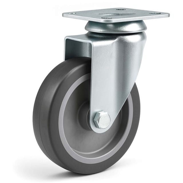 Wiltec Lenkrolle 75mm bis 75kg mit Kunststoffrad und Anbauplatte Transportrolle leiser Lauf, ungebremst Möbelrolle Laufrolle Möbel-Lenkrolle
