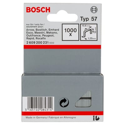 Flachdrahtklammer Typ 57, 10,6 x 1,25 x 10 mm -2609200231 - Bosch