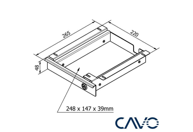 Cavo Schreibtisch Unterbauschublade abschließbar Breite: 220 mm grau