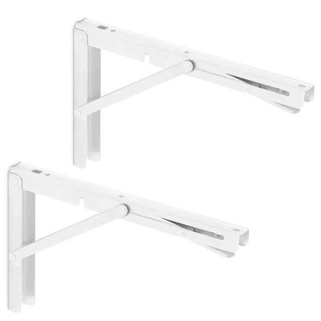 1 Paar Schwerlast-Klappkonsolen 300 x 175 mm weiß Tragkraft bis 150 kg