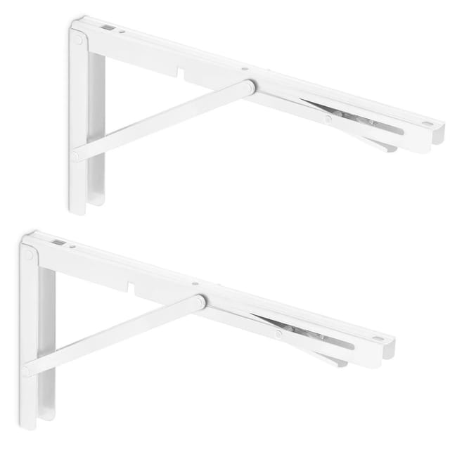 1 Paar Schwerlast-Klappkonsolen 350 x 175 mm weiß Tragkraft bis 150 kg