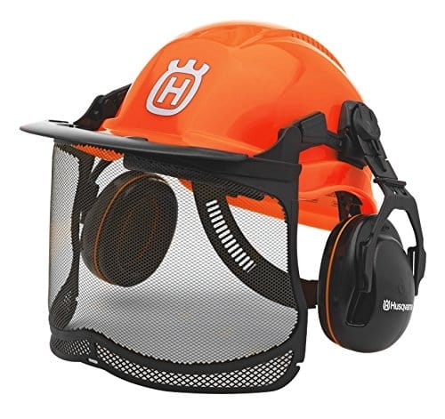 HUSQVARNA Funktioneller Forstwirtschaftshelm mit Netzvisier und Gehörschutz