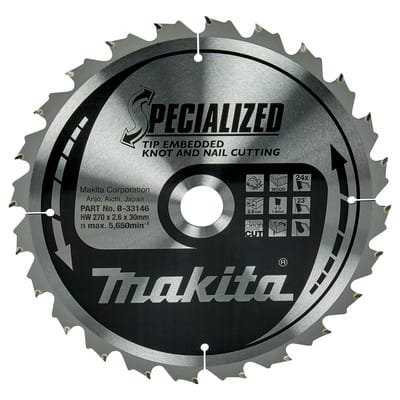 Sägeblatt specialized 270x30x24Z - Makita