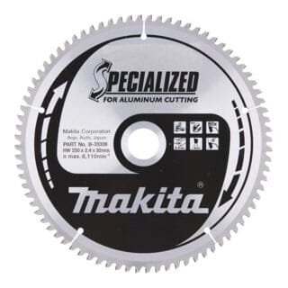 Zubehör - Sägeblatt Aluminium, 250x30 mm, 80 Zähne B-33308 - Makita