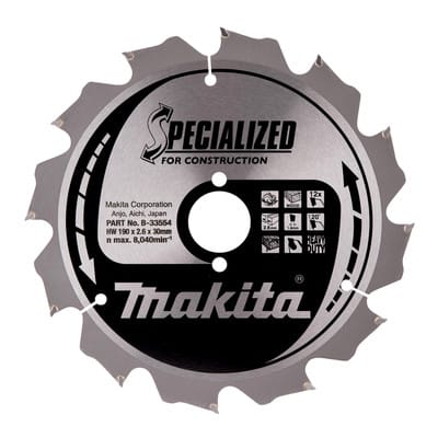 Sägeblatt specialized 190x30x12Z - Makita