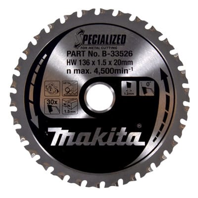 Zubehör - Sägeblatt Metall 136x20 mm, 30 Zähne B-33526 - Makita
