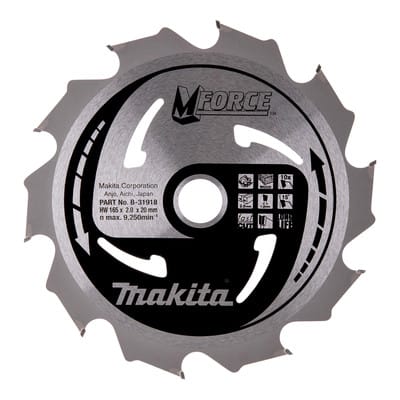 Sägebblatt m-force 165x20x10Z - Makita