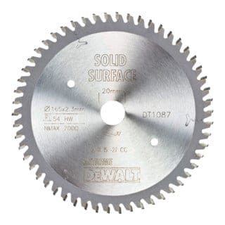 Zubehör - Sägeblatt Holz 165x20 mm, 54 Zähne DT1087 - Dewalt