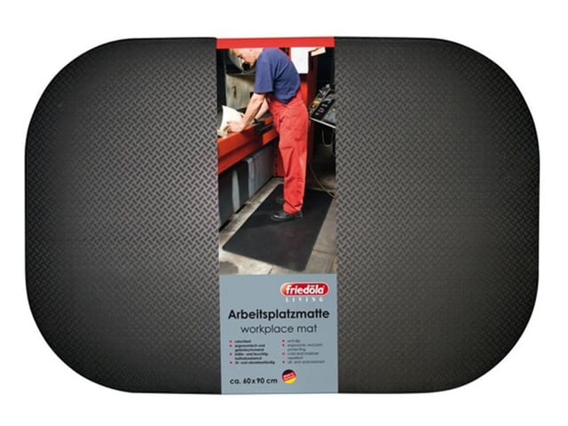 Friedola Arbeitsplatzmatte grau 10mm Bodenmatte 60x90cm Werkbank Gummimatte