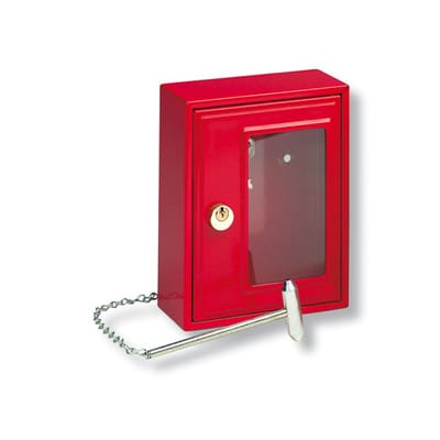Burg-W Notschlüsselbox rot 6161 mit Scheibe u. Hammer