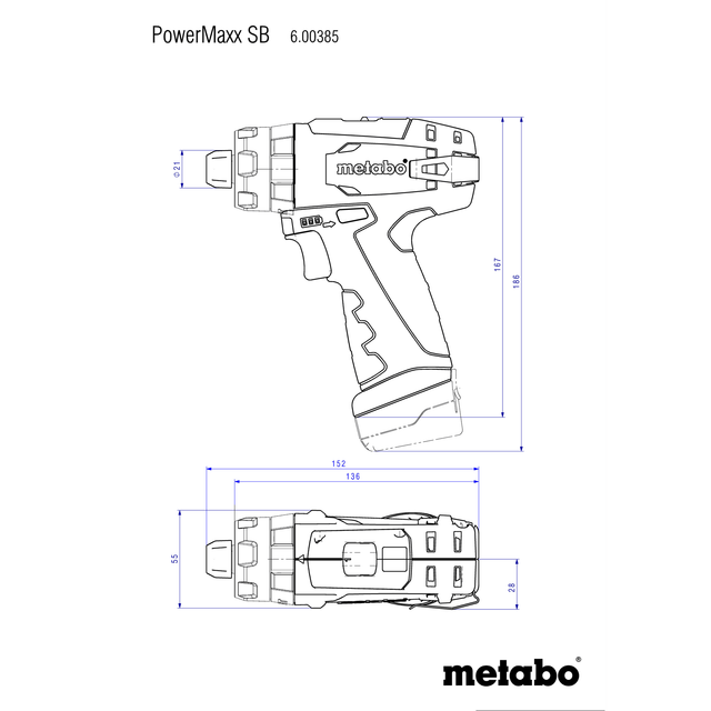 Metabo - Akku Schlagbohrschrauber PowerMaxx sb Basic 12V