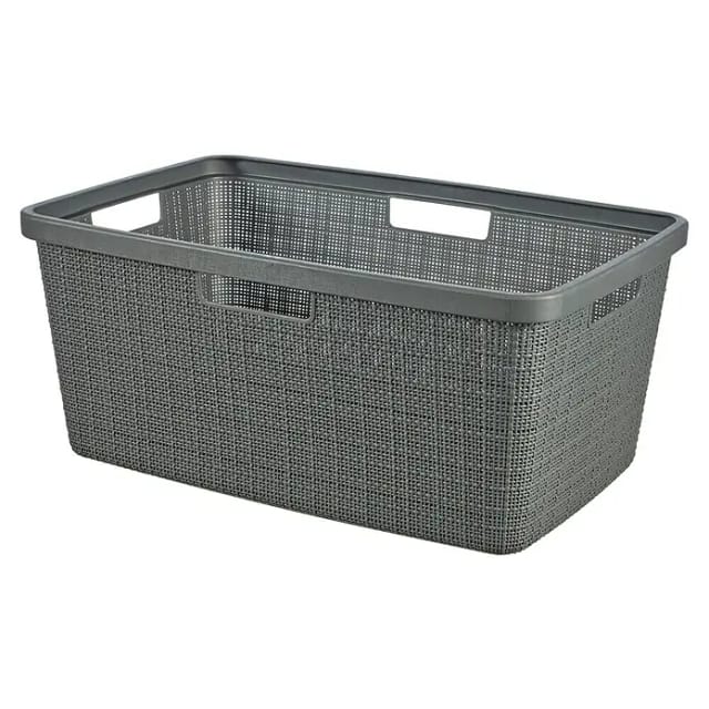 Wäschekorb in grauer Jute-Optik 46Lt