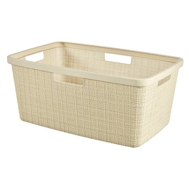 Jute 46L Wäschebehälter, Creme - Curver