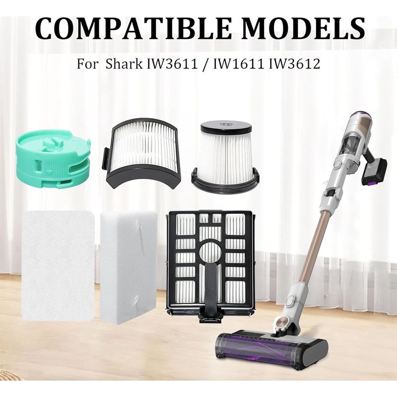 Ersatzfilter Für Shark Iw3611/iw3612, Für W3612eu, Iw3612amzeu, Iw3611eu, Iw3611de, Filterwolle, Einfache Schaumstofffilter, Einfache Vorfiltersets, Geruchsfilterpatronen, Innenfilter