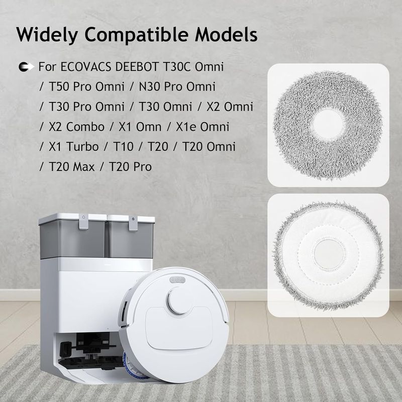 Wischpads Für Ecovacs Deebot T30c Omni, T50 Pro Omni, N30 Pro Omni, X2 Omni, X2 Combo, T30 Pro Omni, X1 Omni, X1e Omni, X1 Turbo, T10, T20, T20 Omni, T20 Max, T20 Pro Staubsauger