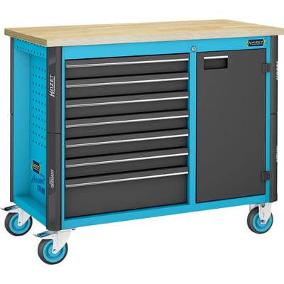 Hazet Fahrbare Werkbank, Schubladen, flach: 6 x 81 x 522 x 398 mm, Schubladen, hoch: 1 x 166 x 522 x 398 mm